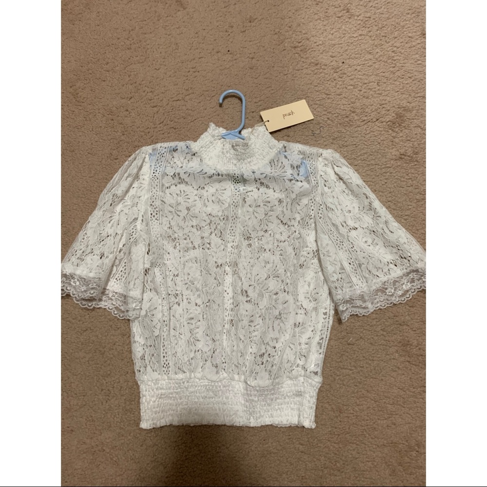 White lace top.